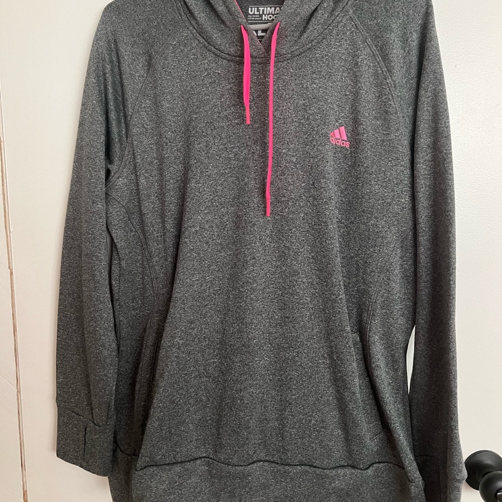Adidas gray and pink sweatshirt